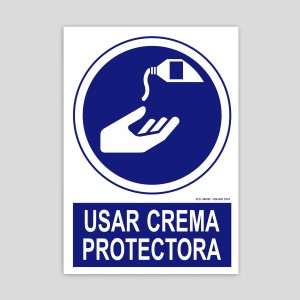 Cartel de usar crema protectora