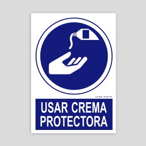 Poster to use protective cream