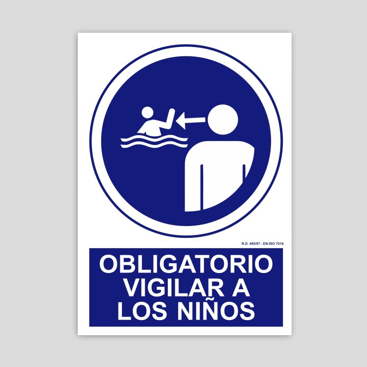 Sign requiring supervision of children