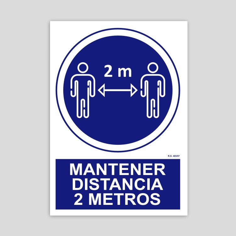 Carte del obligatorio mantener distancia 2 metros