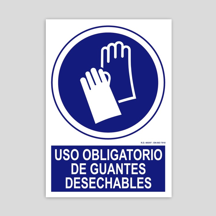 Mandatory use of disposable gloves poster