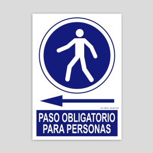 Mandatory step for people sign (left arrow)