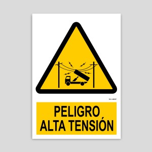 Cartel de Peligro alta tensión