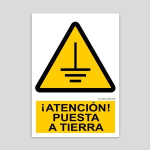 Cartell d'atenció, posada a terra