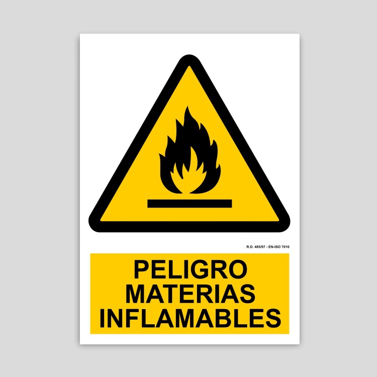 Cartell de perill materials inflamables