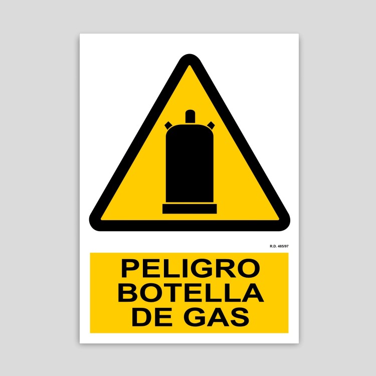Gas bottle danger sign