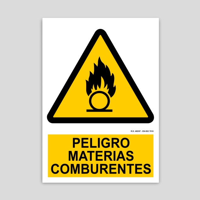 Danger sign for oxidizing materials