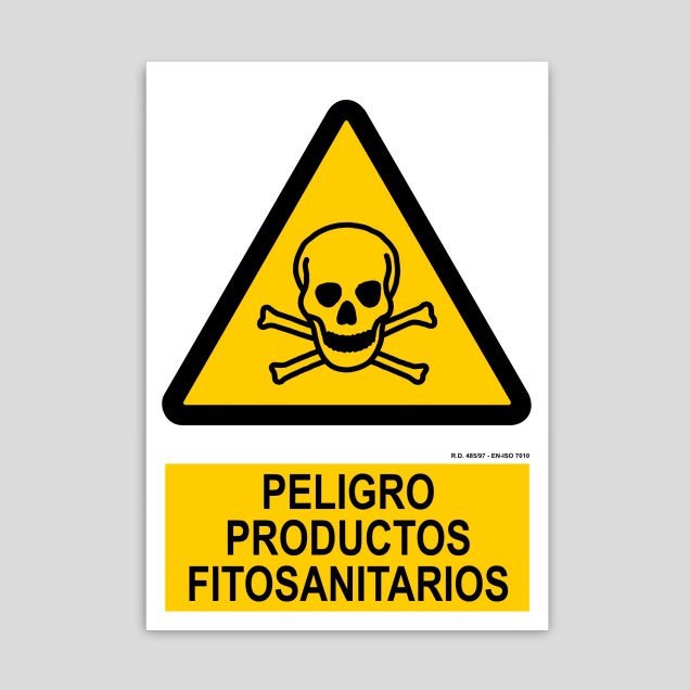 Cartel de peligro productos fitosanitarios