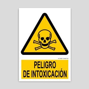 Cartel de peligro de intoxicación