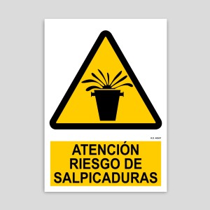 Splash risk warning sign