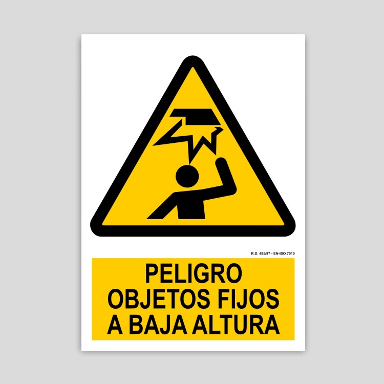 Danger sign, fixed objects at low height
