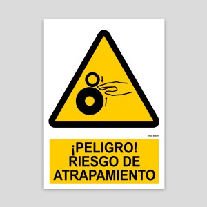 Danger sign, risk of entrapment