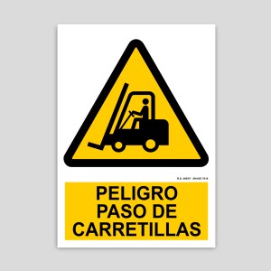 Cartel de peligro, paso de carretillas