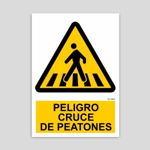 PE038 - Danger, pedestrian crossing