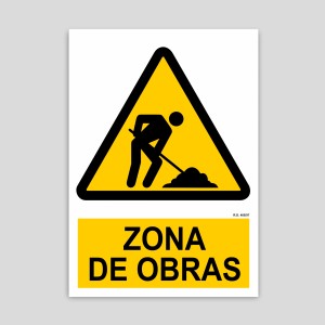 Cartel de zona de obras