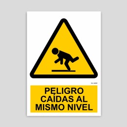Cartel de peligro, caidas al mismo nivel