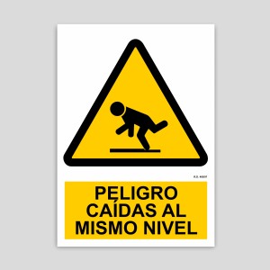 Cartel de peligro, caidas al mismo nivel