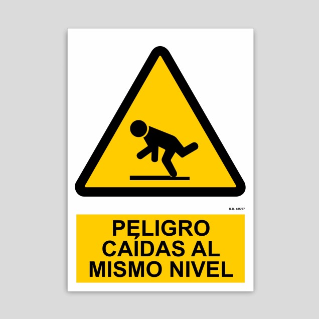 Danger sign, falls at the same level