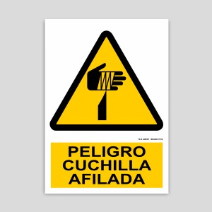 Cartell de perill fulla afilada