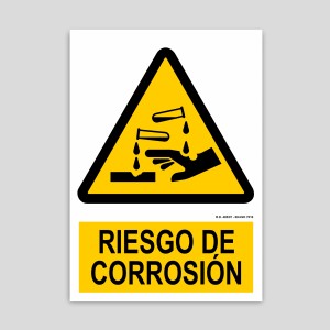 Cartel de riesgo de corrosión