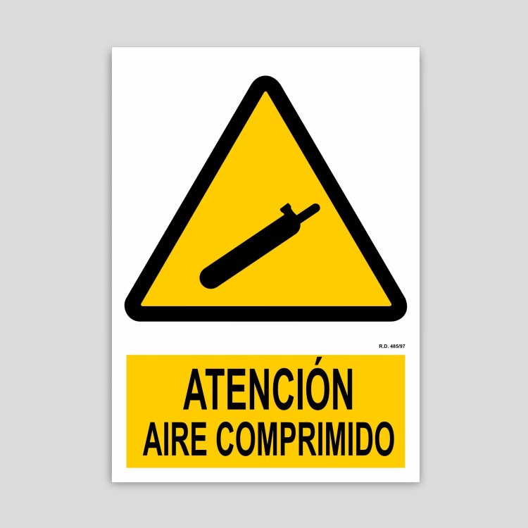 Attention sign, compressed air