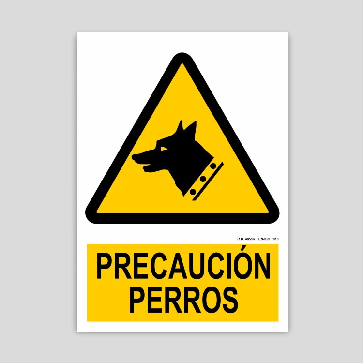 Cartell de precaució gossos