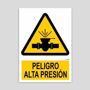 Cartell de perill alta pressió