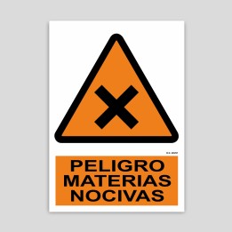 Cartel de peligro materias nocivas