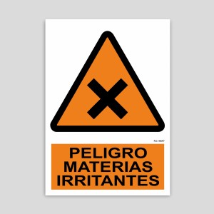 Cartel de peligro materias irritantes