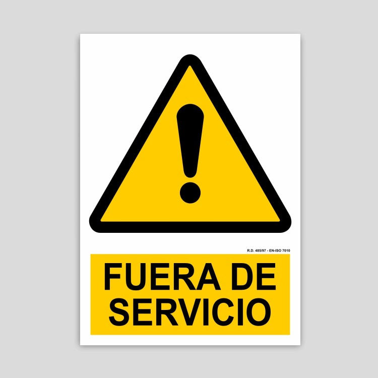 Cartel de fuera de servicio