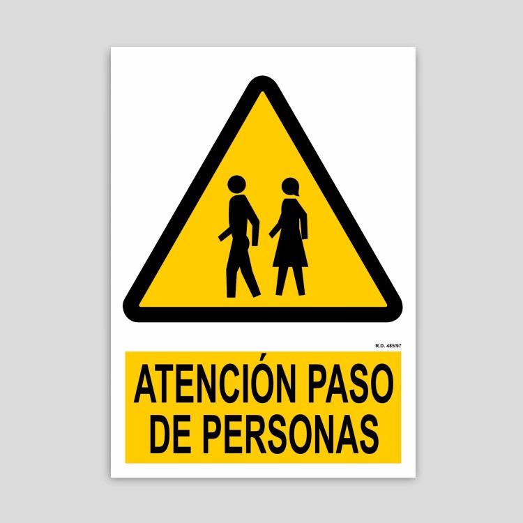 People passing attention poster