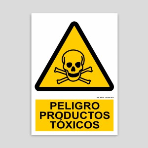 Cartel de peligro productos tóxicos