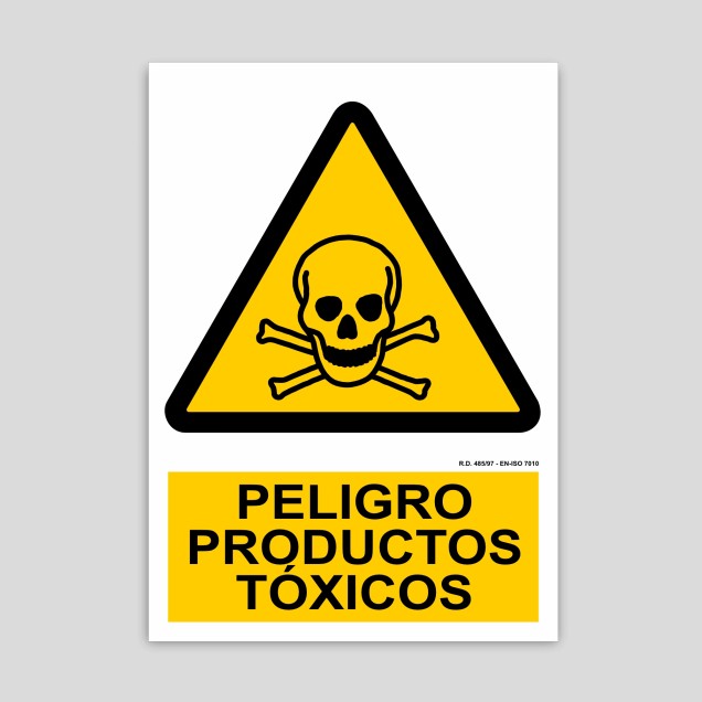 Cartel de peligro productos tóxicos