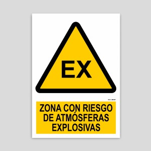 Cartel de zona con riesgo de atmósferas explosivas