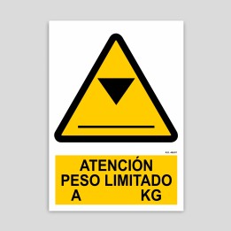 Cartell d'atenció pes limitat