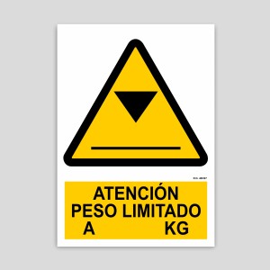 Cartell d'atenció pes limitat