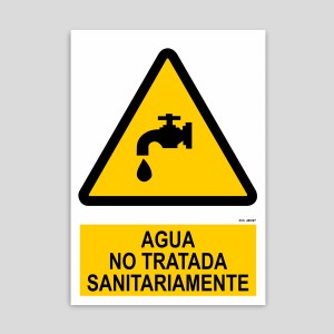 Cartel de agua no tratada sanitariamente