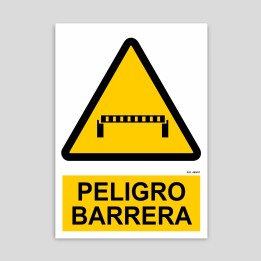 Cartel de peligro barrera
