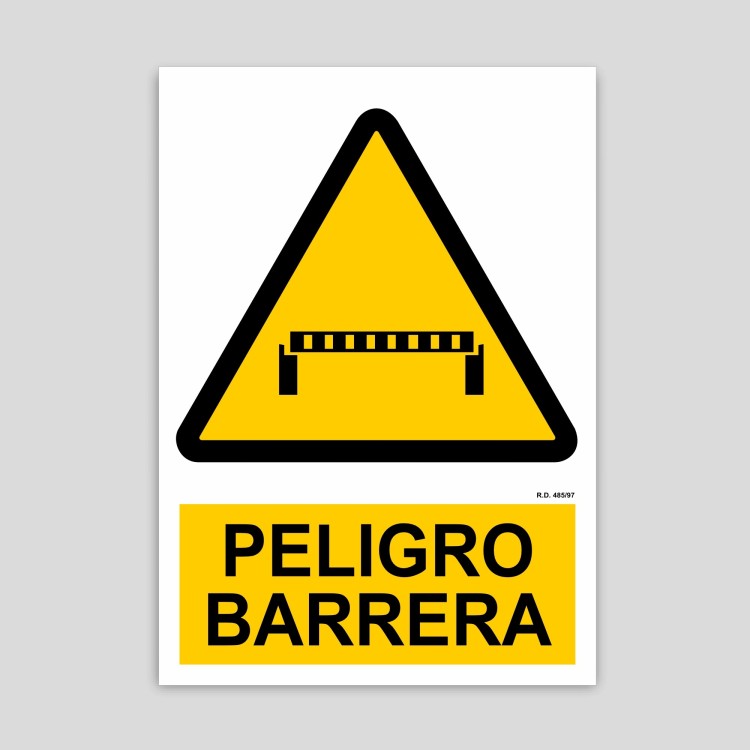 Cartell de perill barrera