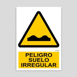 Uneven ground danger sign