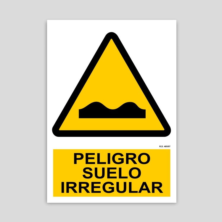 Uneven ground danger sign