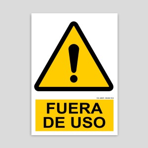 Cartel de fuera de uso