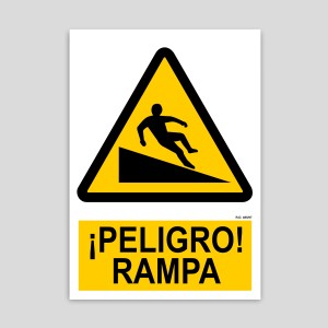 Cartel de peligro rampa