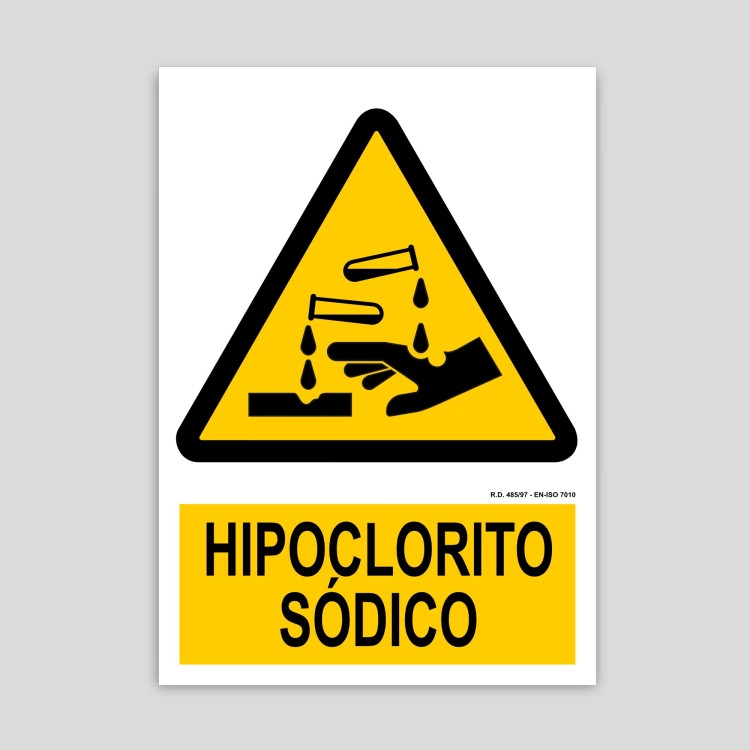 Cartel de peligro Hipoclorito sódico