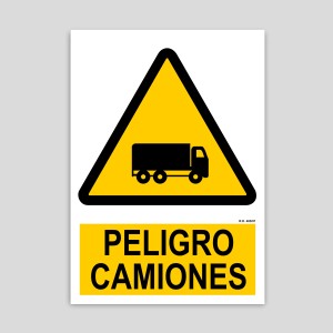 Truck danger sign
