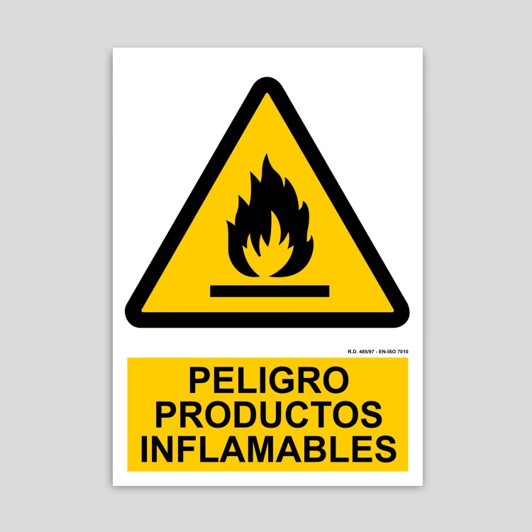 Cartell de perill productes inflamables