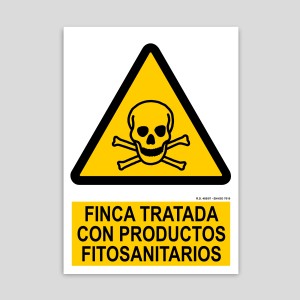 Cartel de peligro productos fitosanitarios