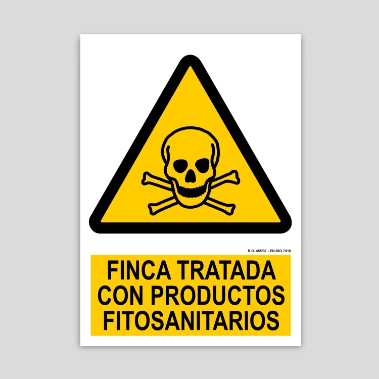 Cartel de peligro productos fitosanitarios