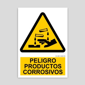 Danger sign for corrosive products