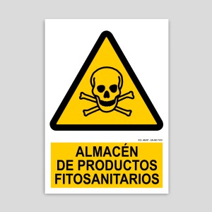 Cartel de almacén de productos fitosanitarios